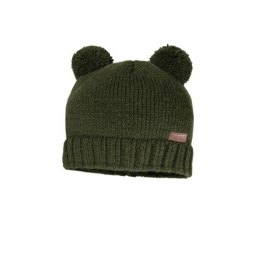 Maximo MINI-mütze mit 2 Pompons oliv