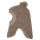 Maximo Schlupfmütze Wollfleece 63503-187876 mit 2 Pompons taupe