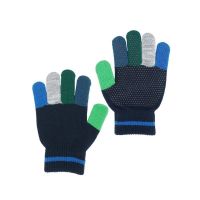 Maximo Fingerhandschuhe navy beschichtet grün/grau