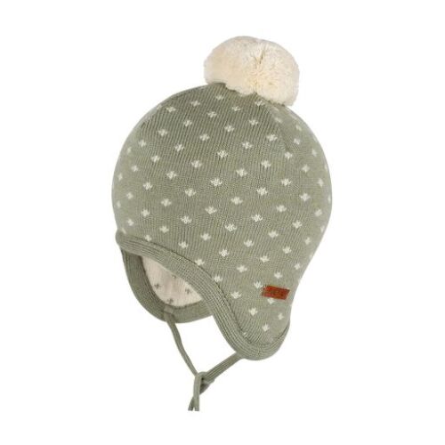 Pure Pure Babyhaube grün/weiße Punkte 182491, BIO
