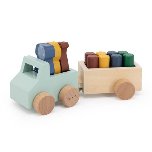 Trixie Holzauto mit Anhänger und Tieren 36-807
