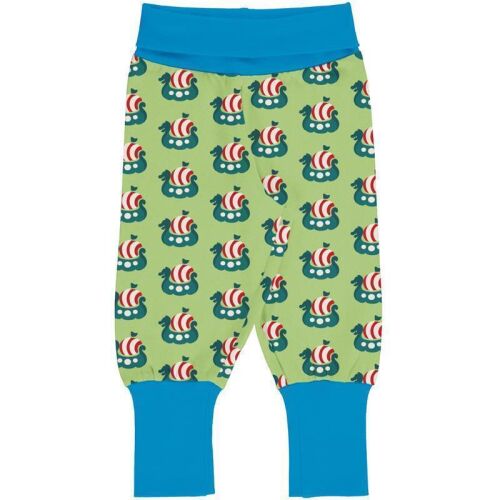 Maxomorra Baby Mitwachshose Tales Ship grün, Bio
