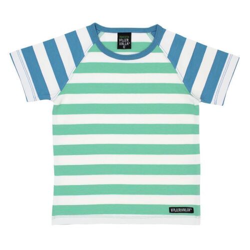 Villervalla Kurzarm-shirt gestreift blau/weiß/grün 182JU