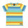 VV Kurzarm-shirt gestreift blau/orange/grün 079AW 134