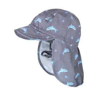 Maximo Baby-Schildmütze mit Nackenschutz 34500-120900 grau mit Hai