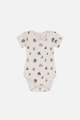 Hust & Claire Kurzarm-Body Bue Tiere 39637523 beige