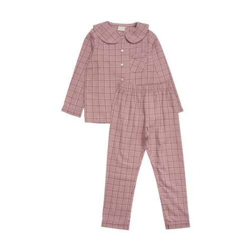 Minymo Pyjama-Set 123265 kariert altrosa
