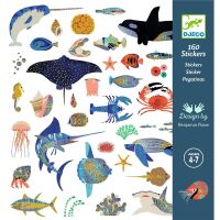 Djeco Metallic-Sticker Ozean 160 St dunkelblau