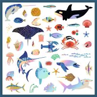 Djeco Metallic-Sticker Ozean 160 St dunkelblau
