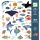 Djeco Metallic-Sticker Ozean 160 St dunkelblau