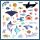 Djeco Metallic-Sticker Ozean 160 St dunkelblau