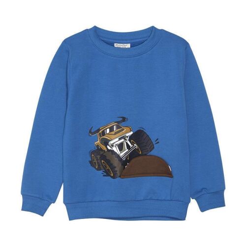 Minymo Sweatshirt Monstertruck blau 133212 BIO