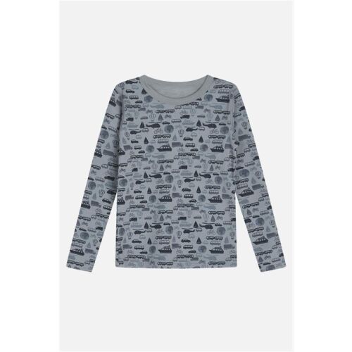 Hust & Claire LA-Shirt aus Wolle-Viskose 49521508 Abba Fahrzeuge blau