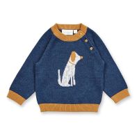 Sense Organics Baby Sweater Victor Hund dark blue
