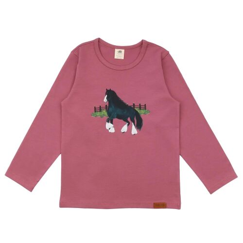 Walkiddy Langarm-Shirt Shire Horses altrosa