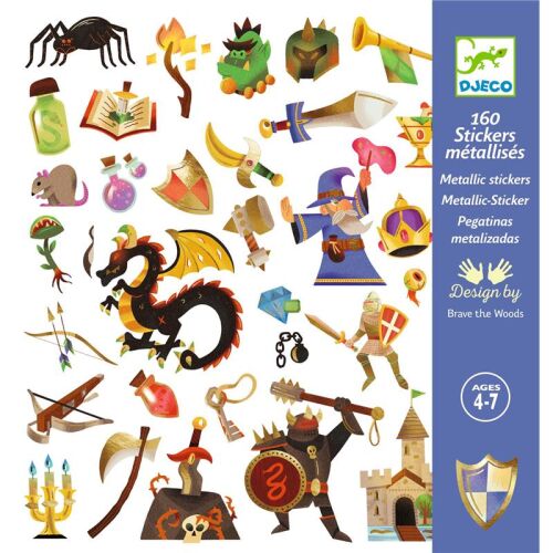 Djeco Sticker Metallic Ritter 160 St dunkelblau