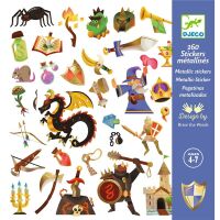 Djeco Sticker Metallic Ritter 160 St dunkelblau