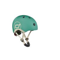 Scoot&Ride Helm mit LED-Licht forest grün