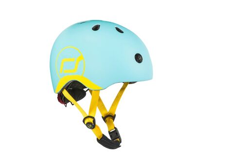 Scoot&Ride Helm mit LED-Licht himmelblau
