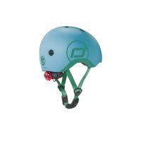 Scoot&Ride Helm mit LED-Licht smoke blau
