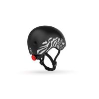 Scoot&Ride Helm mit LED-Licht zebra