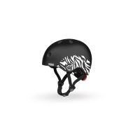 Scoot&Ride Helm mit LED-Licht zebra