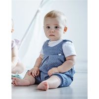 Maximo Baby-Overall 39200-134400 blau mit weißen...