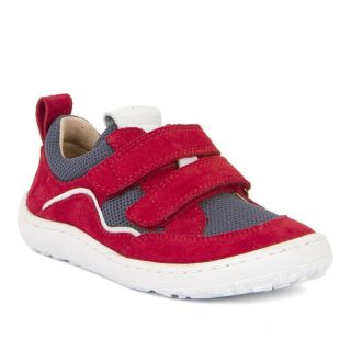 Froddo Eco - Barfussschuhe/Sneakers Klett rot/navy mit weiße Sohle