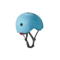 Scoot&Ride Helm mit LED-Licht steel S-M (51-55)