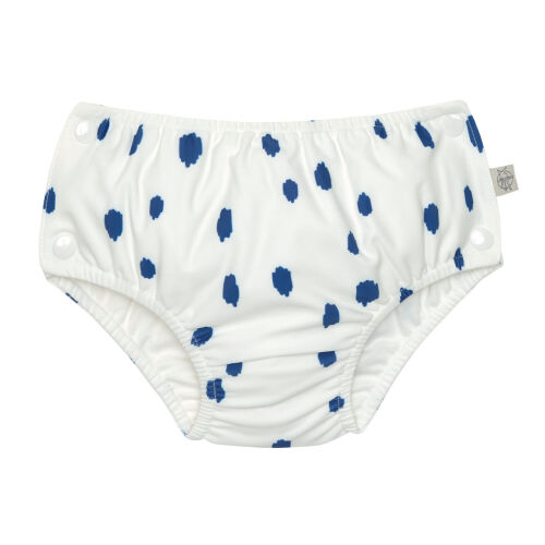Lässig Baby Schwimmwindeln weiß mit blauen Punkten