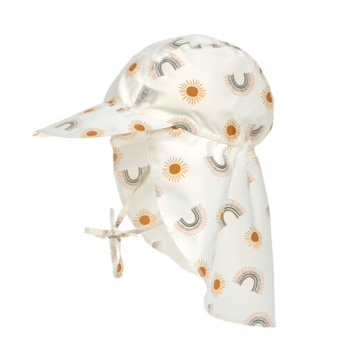 Lässig UV-Sonnenhut mit Nackenschutz Regenbogen/Sonne creme
