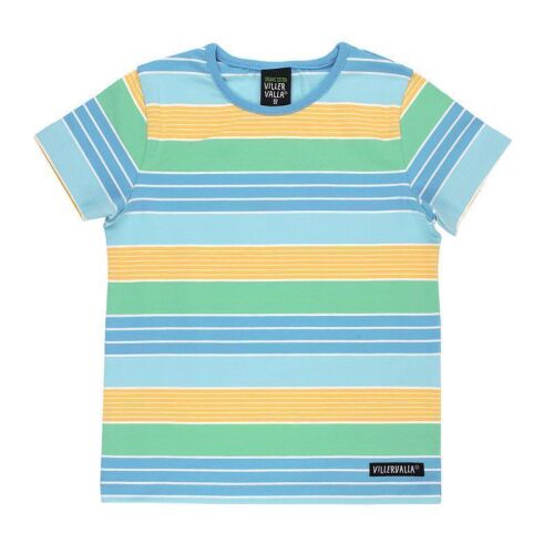 Villervalla Kurzarm-Shirt 079AW Florida gestreift orange/grün/blau/weiß