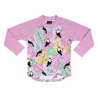 Villervalla Badeshirt LA 660KZ Tukan-Vogel/Pflanze pink