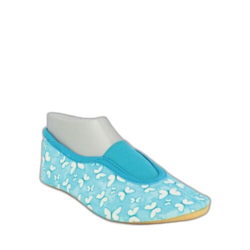 Beck Gymnastikschuhe mit Bund Schmetterlinge türkis