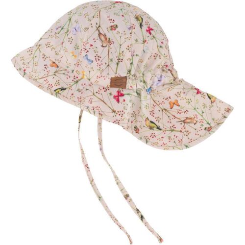 Mikk-Line Sommermütze mit Nackenschutz Off-White schmetterling