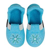 Nanga Hausschuhe Wollwalk Snowflake türkis