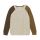 Minymo Strickpullover 2055 beige mit braunen Ärmeln