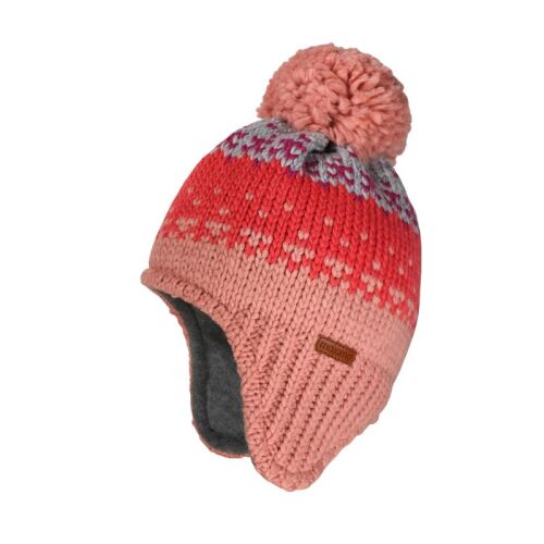 Maximo Inkamütze Pompon rosa/pink/grau