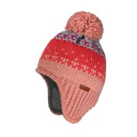 Maximo Inkamütze Pompon rosa/pink/grau