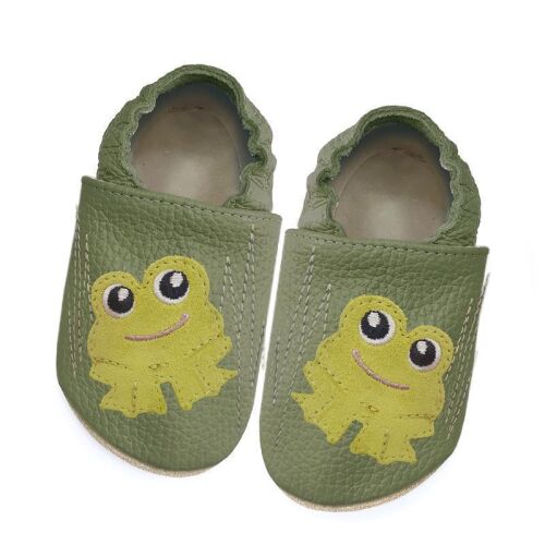 Funky Monkey Barfuß Lederpatschen BRA-056 Frosch grün