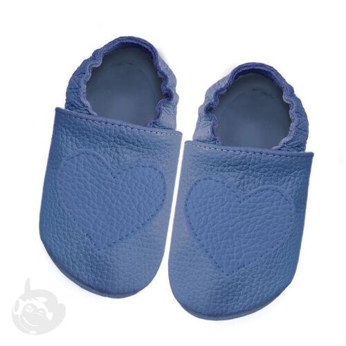 Funky Monkey Barfuß Lederpatschen BRA-095 Herz navy