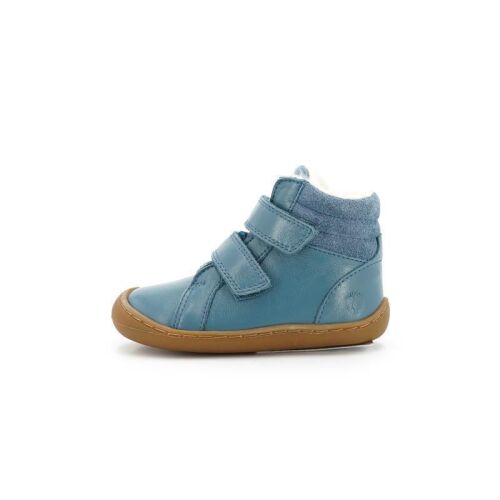 Telyoh Barfußschuhe Wollgefüttert mit Klett jeans TEX