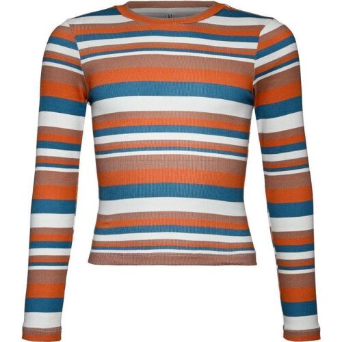 Blue effect Mädchen Ripp-Shirt gestreift orange/petrol/braun 1242-5773
