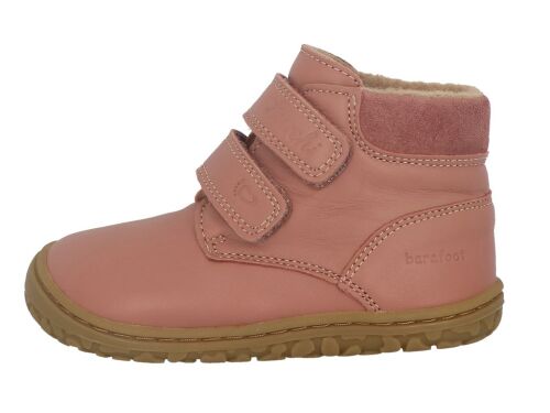 Lurchi Barfuß-Winterschuhe mit Klett gefüttert Nino rosa