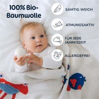Merle Strick-Babydecke 3D Meeresfreunde