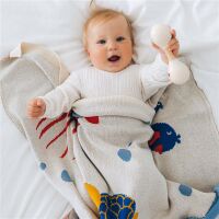 Merle Strick-Babydecke 3D Meeresfreunde