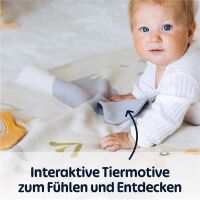 Merle Strick-Babydecke 3D Savannenfreunde