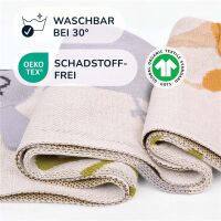 Merle Strick-Babydecke 3D Savannenfreunde