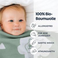 Merle Strick-Babydecke grün Safari