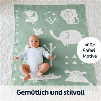 Merle Strick-Babydecke grün Safari